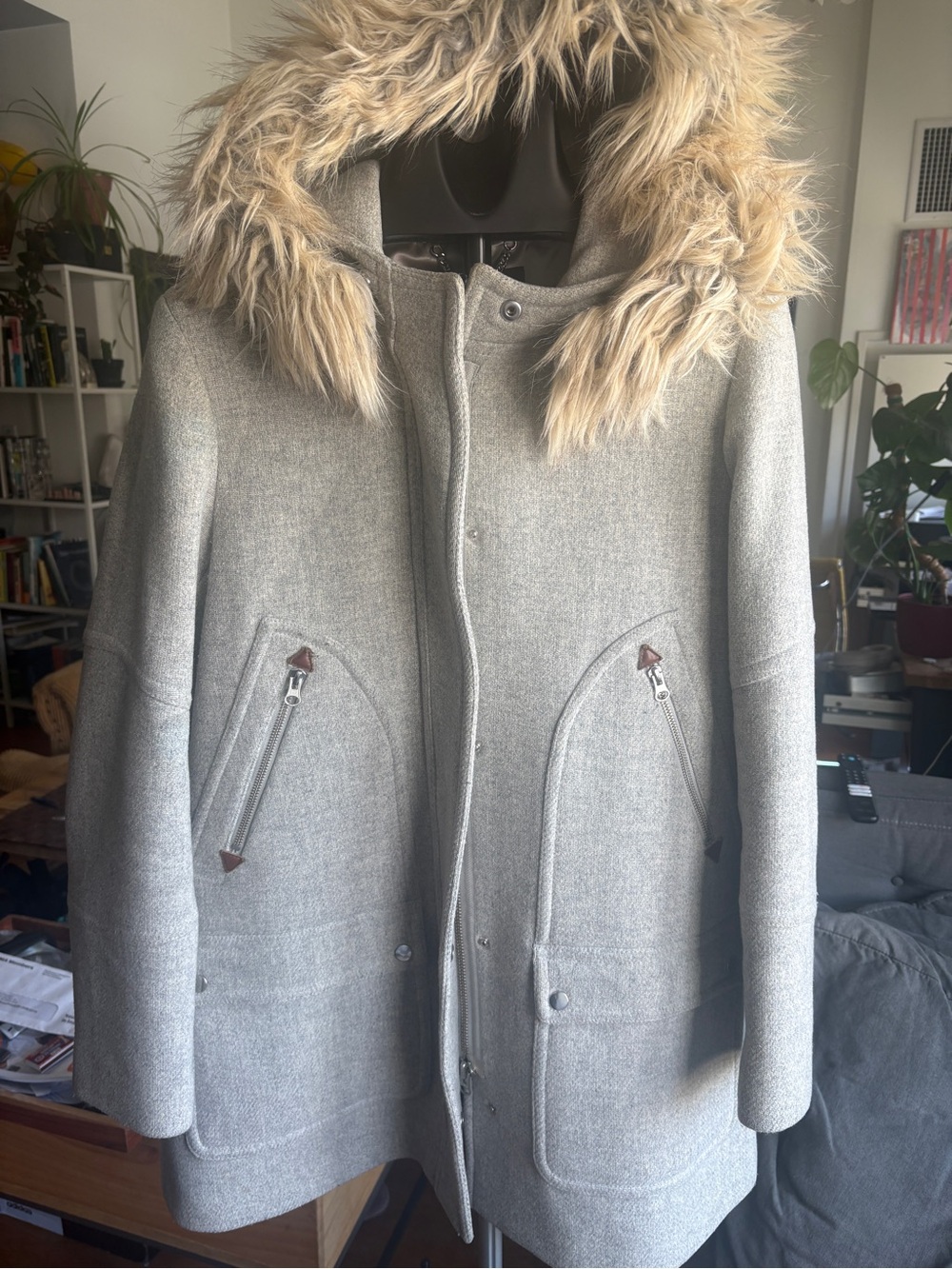 J. Crew Chateau Parka Grey Stadium Cloth Winter Coat Heavy (original version)